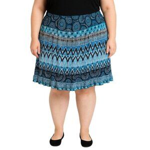 CB Established 1982 Boho Chic Womens Geometric Print Elastic Waist Skirt Size 2X